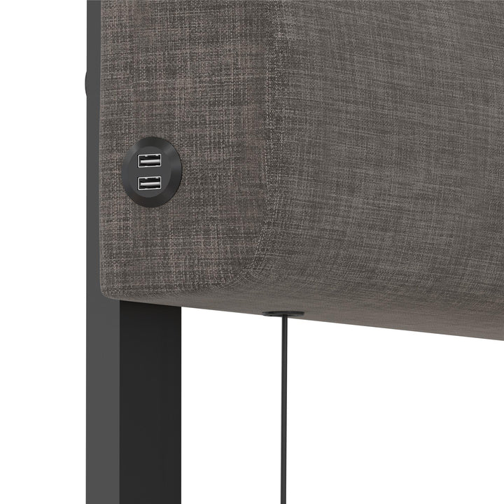 horizontal tufted bed - Dark Gray - Queen Size