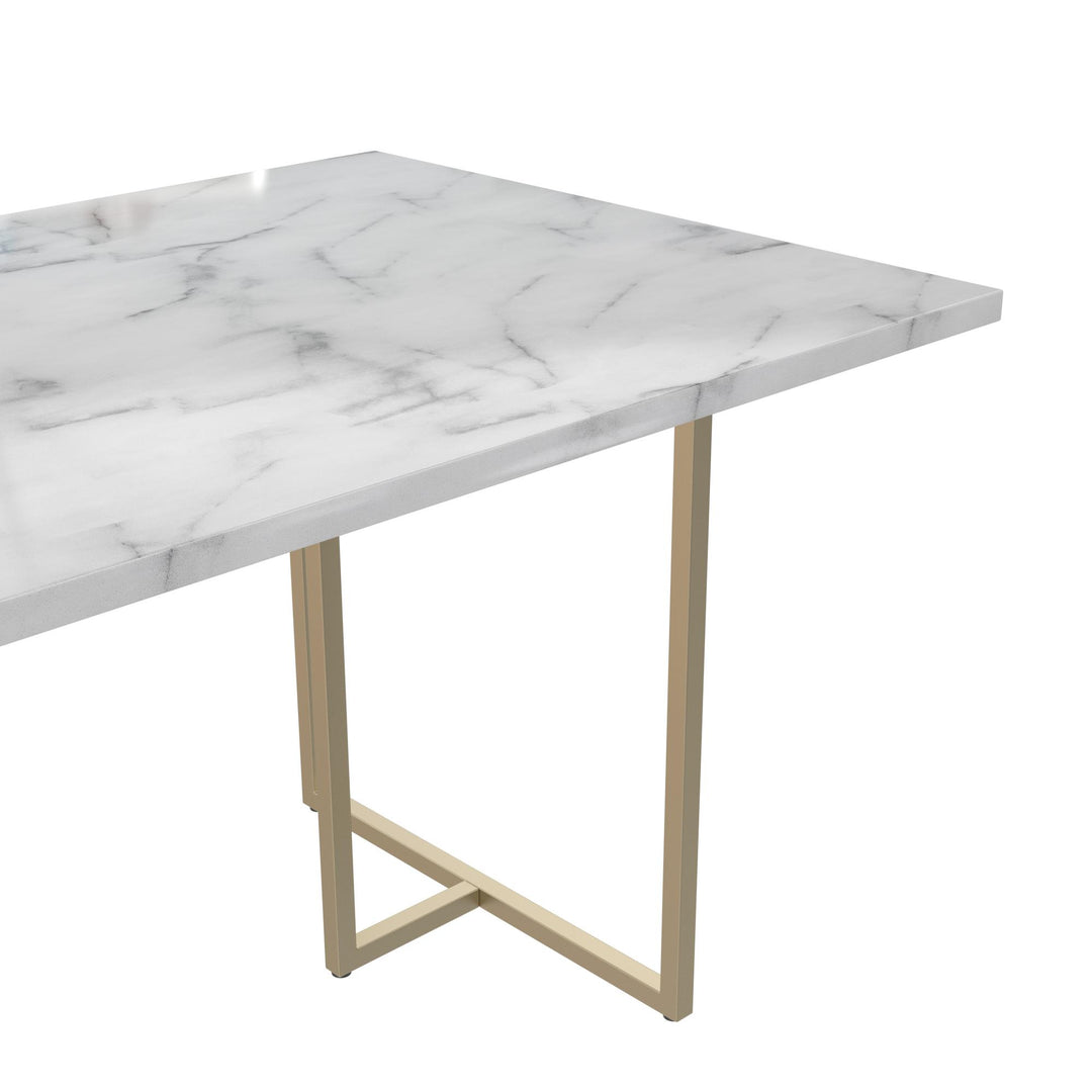 Stylish dining table online -  White marble