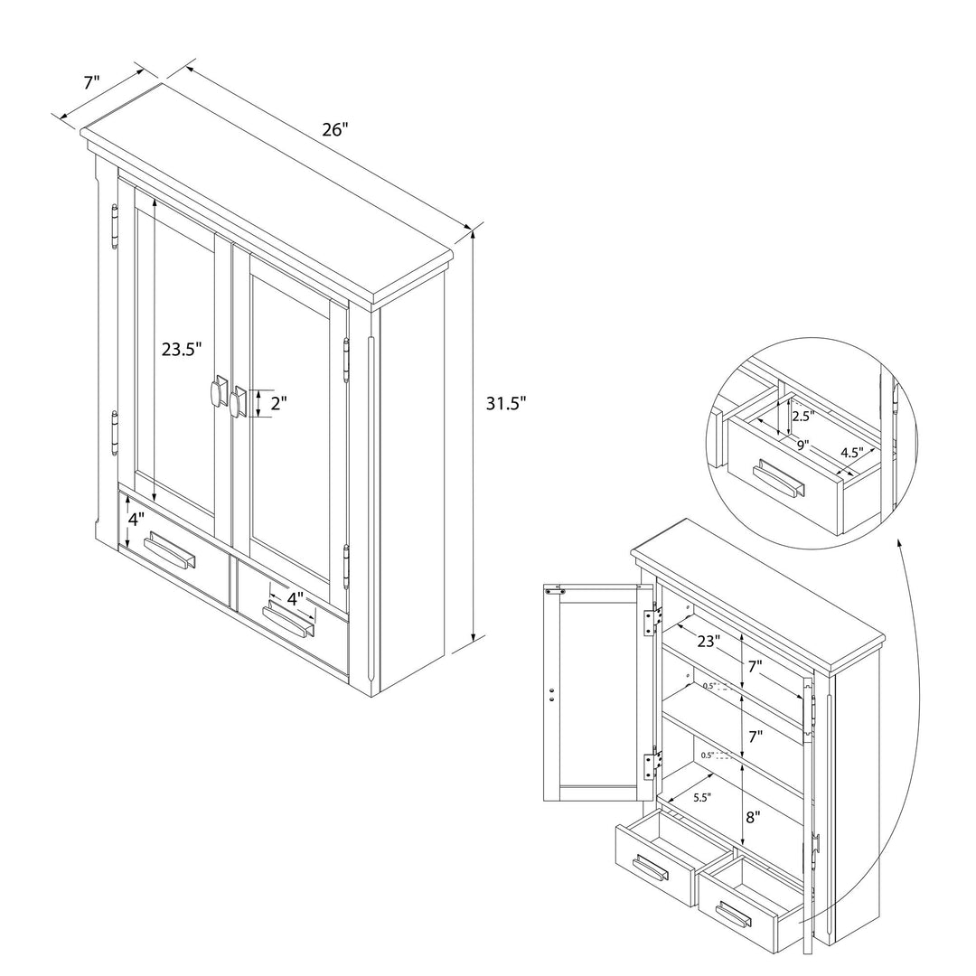 Otum bathroom drawer storage -  Black