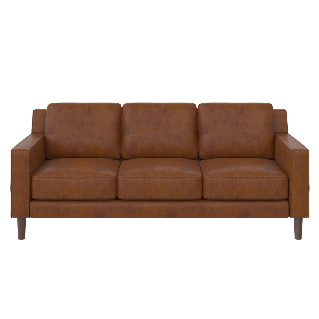 3 Seater Sofa with Wood Legs -  Green