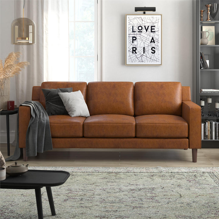 Best Fabric Upholstered 3 Seater Sofa -  Camel