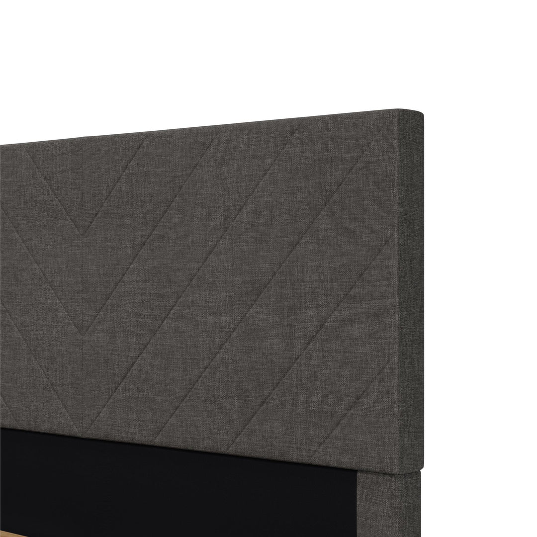 Paxson Upholstered Bed with USB Port and Wood Slats - Gray - Full