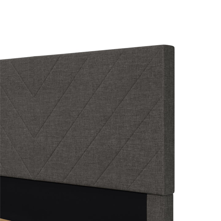 Paxson Upholstered Bed with USB Port and Wood Slats - Gray - Full