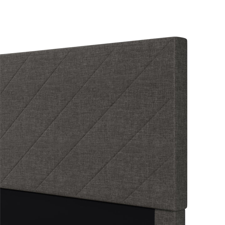 Paxson Upholstered Bed with USB Port and Wood Slats - Gray - King