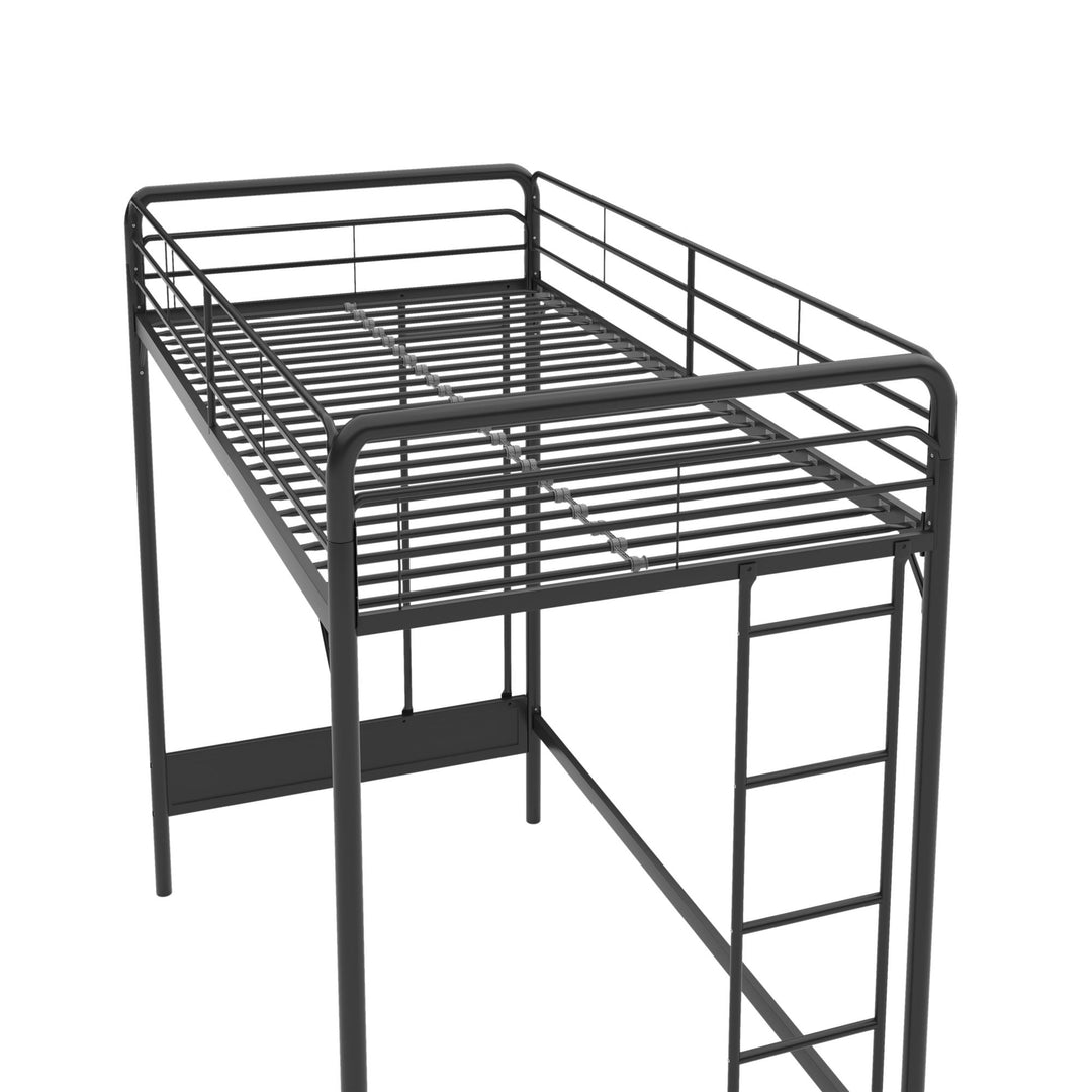 bunk bed with bottom nook - Black - Twin Size