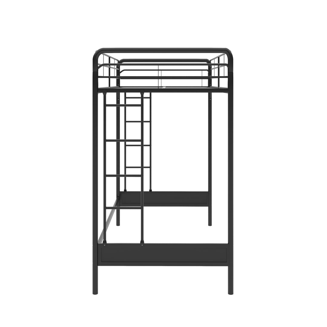 loft bed with bottom nook - Black - Twin Size
