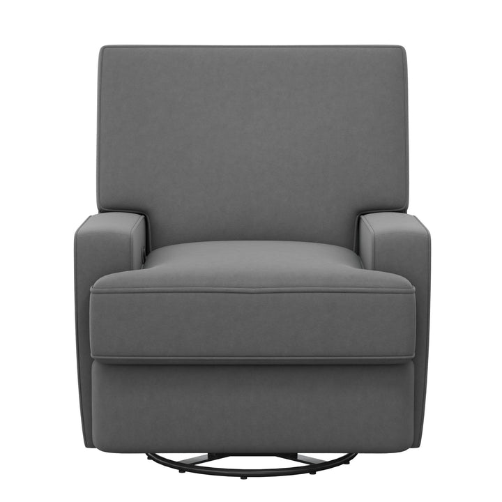 Upholstered Recliner with Swivel Glider -  Gray