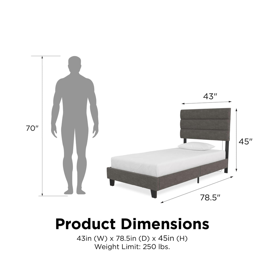 tufted headboard and frame - Dark Gray - Twin Size