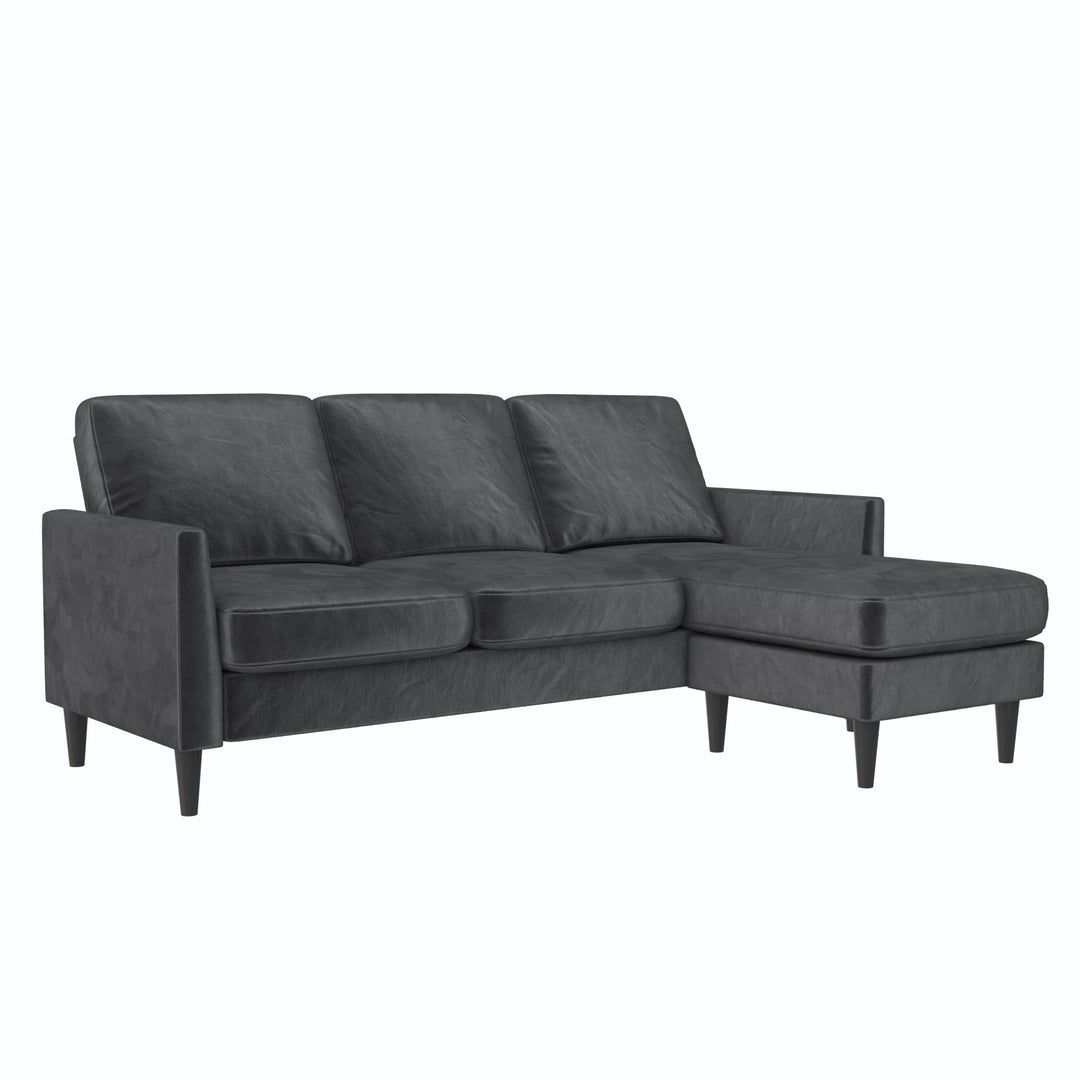 Velvet sectional sofa - Dark Gray
