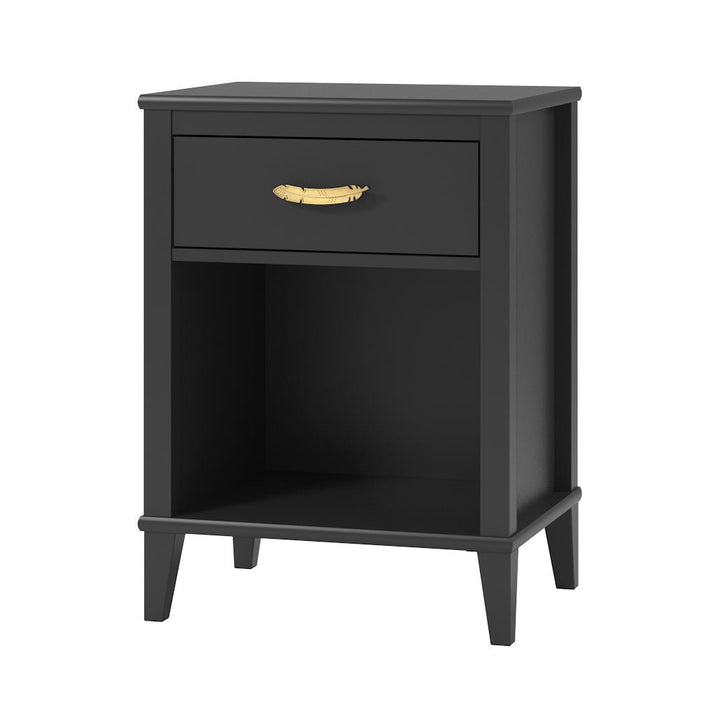Modern bedroom furniture with gold drawer pull -  Black