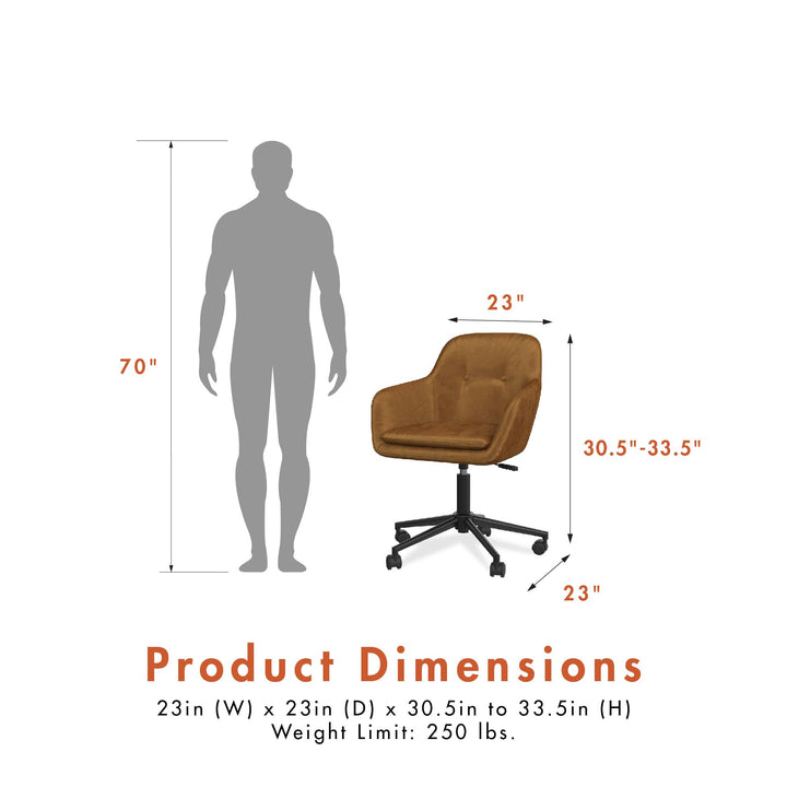 Durable task chair Westerleigh design -  Rust