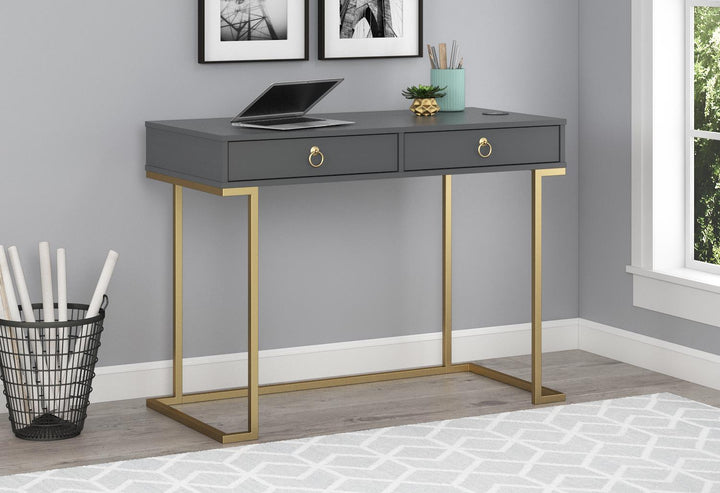 home office desk with 2 drawers - Graphite Grey