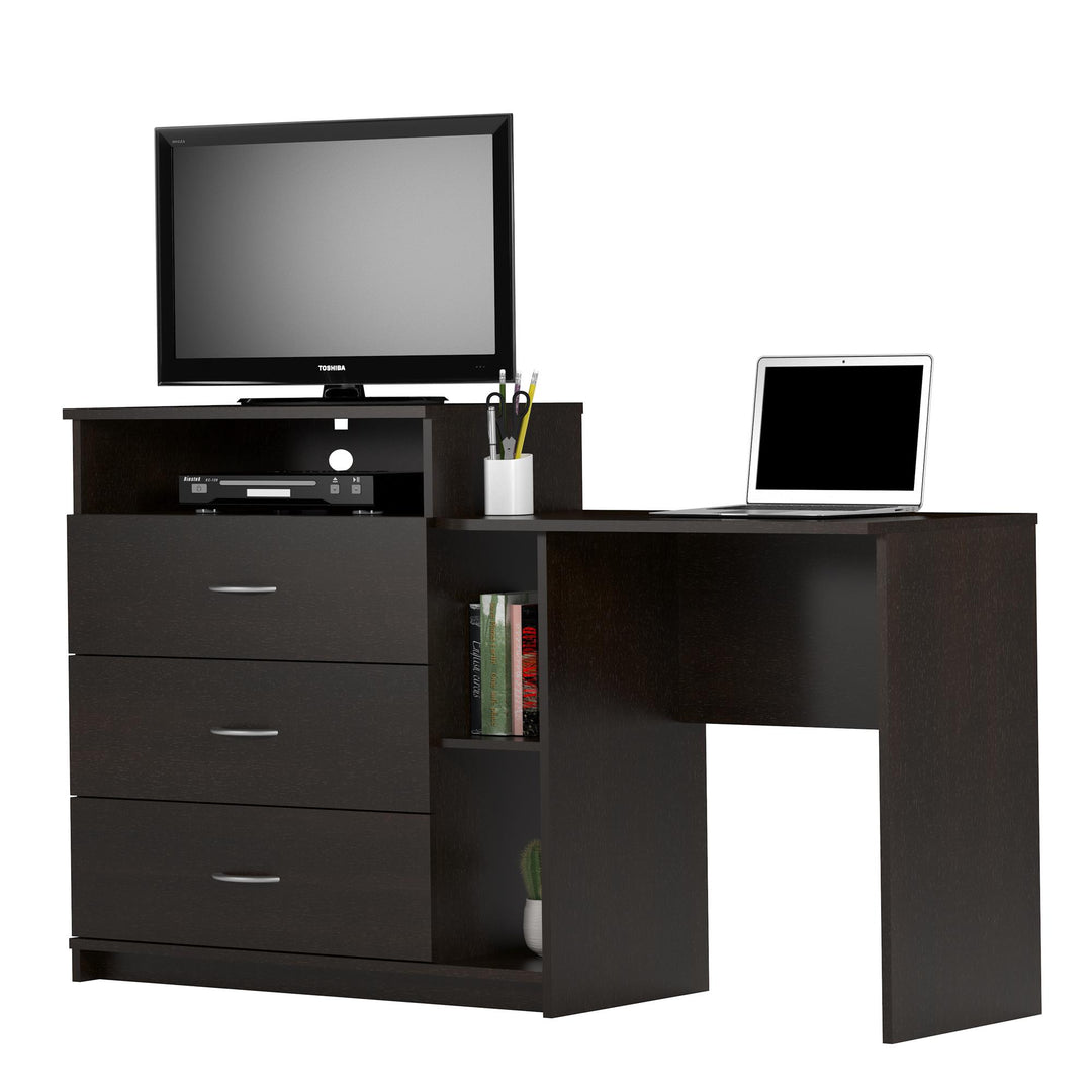 Rebel Media Dresser with Side Storage -  Espresso