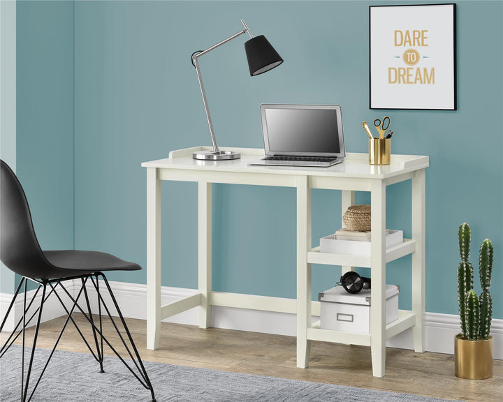 Single pedestal desk - White