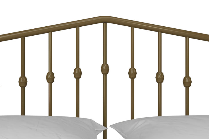 Bushwick Metal Bed - Gold - Queen