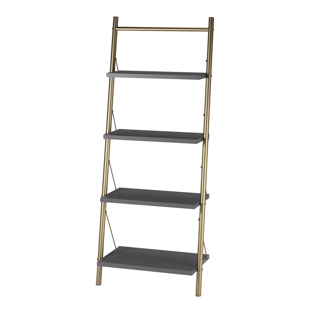 CosmoLiving by Cosmopolitan Nova 4 Shelf Ladder Bookcase  -  Graphite Grey