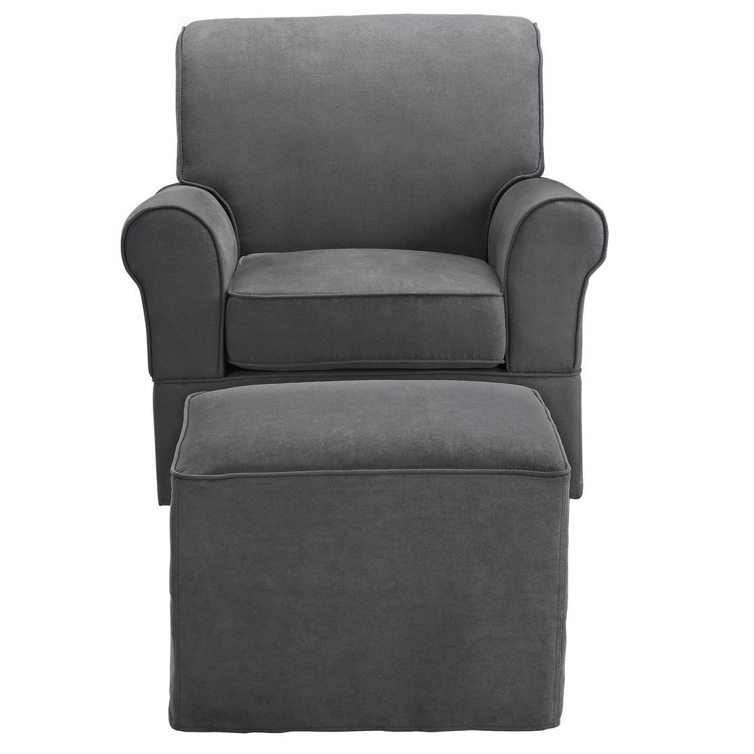 Mackenzie Microfiber Upholstered Rocker Chair with Wood Frame - Gray