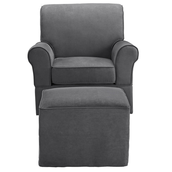 Mackenzie Microfiber Upholstered Rocker Chair with Wood Frame - Gray
