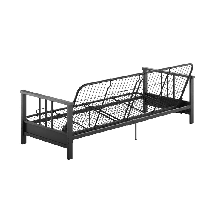split-back design metal futon - Black - Full Size
