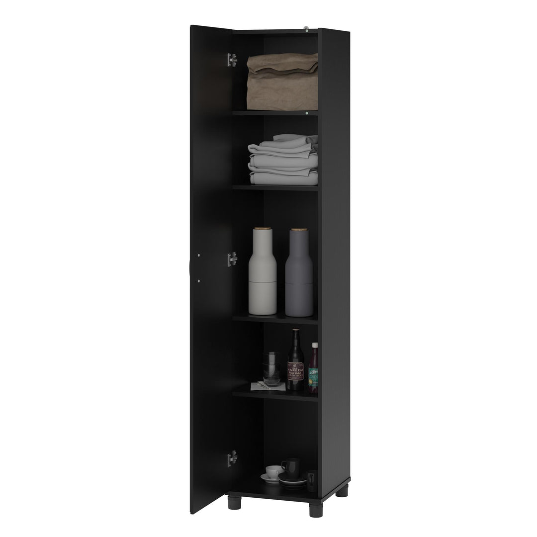 Kendall 16 Inch Multipurpose Storage Cabinet with 5 Shelves  -  Black