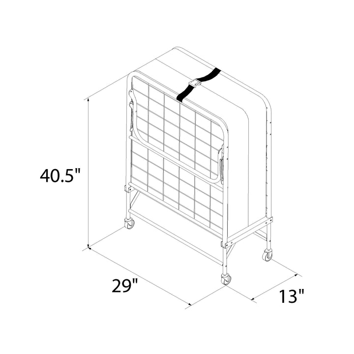 folding guest bed with mattress - Black - Twin Size