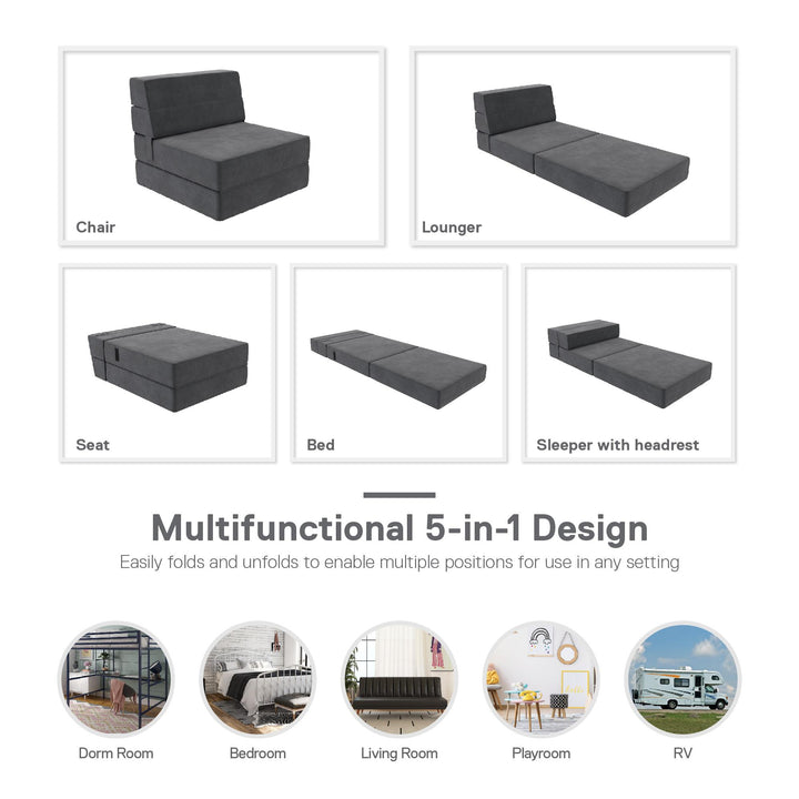 modular chair and lounger bed - Dark Gray