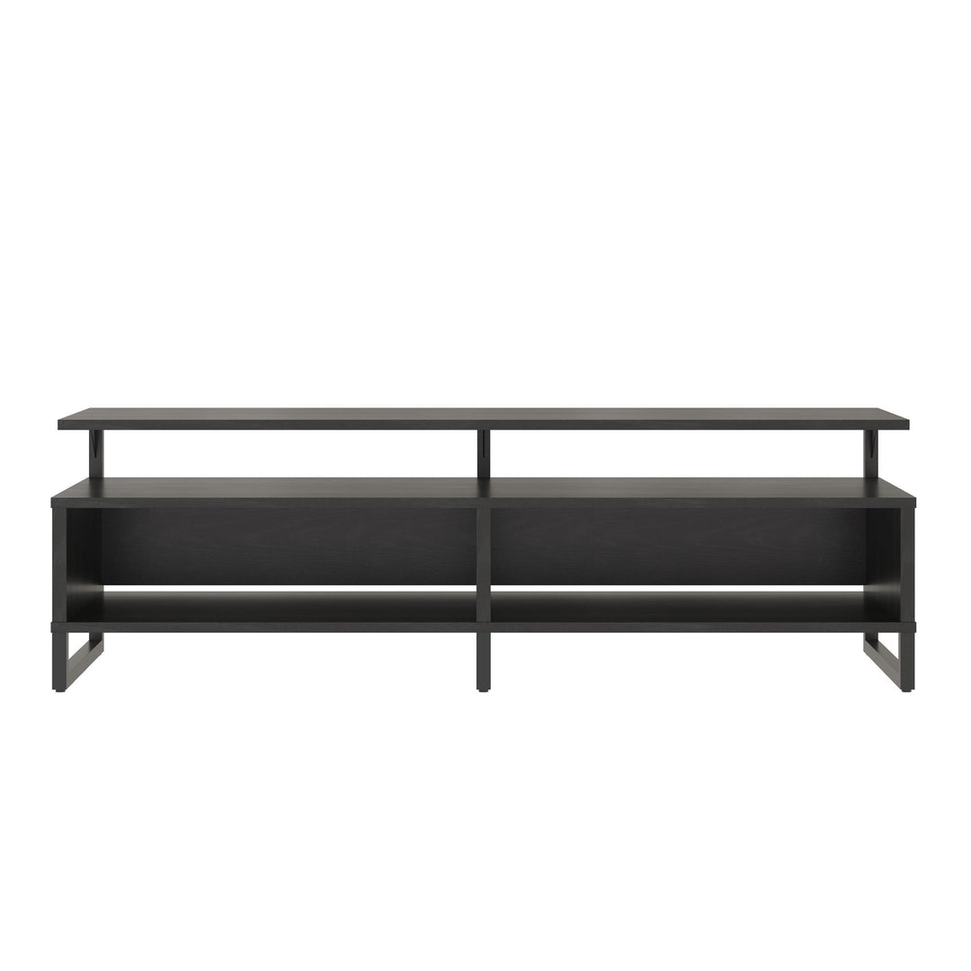 Whitby TV Stand for TVs up to 65" with Four Shelves  -  Black Oak