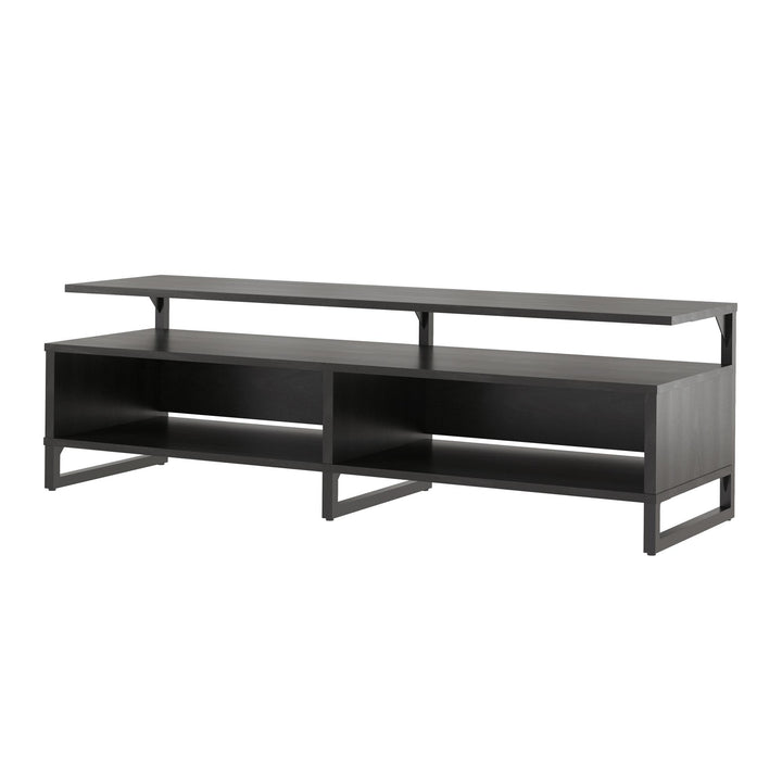 65 Inch TV Stand with Shelves -  Black Oak