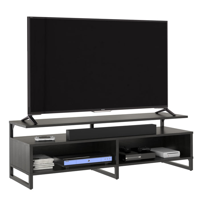 Whitby TV Stand for TVs up to 65" with Four Shelves - Black Oak