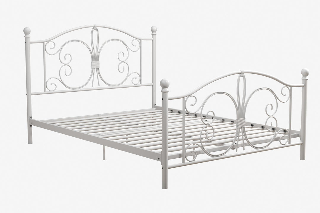 Best Bombay Victorian Metal Bed -  White  -  Full
