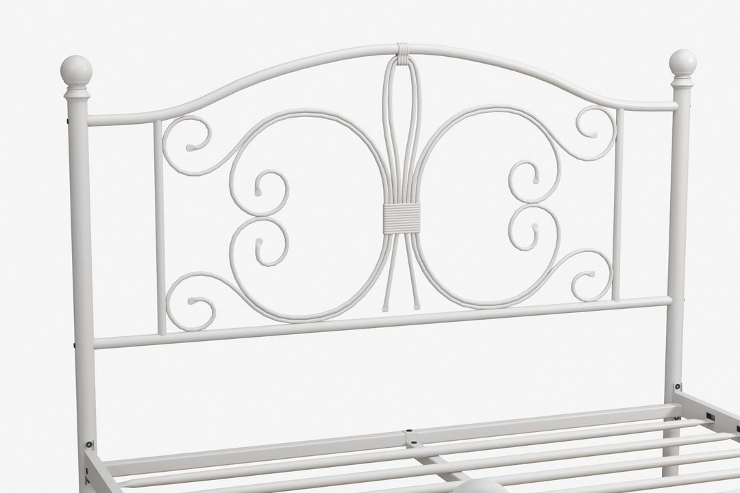 Best Victorian Metal Bed with Slats -  White  -  Full