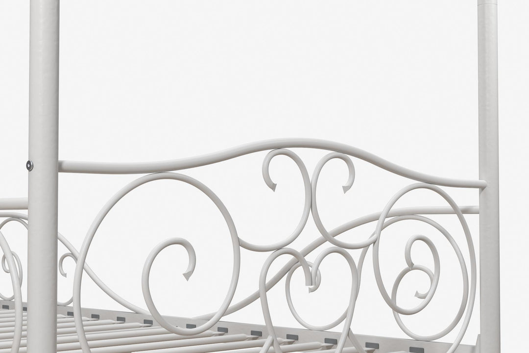 Intricate Design Headboard for Bed -  White  -  Twin