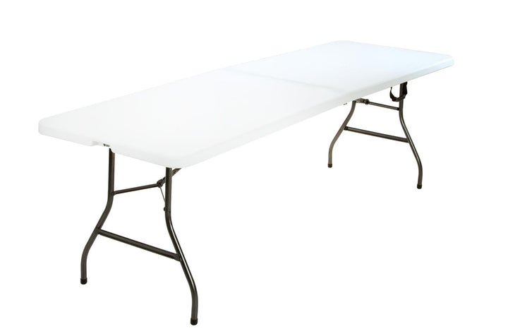 8 ft foldable plastic table - White