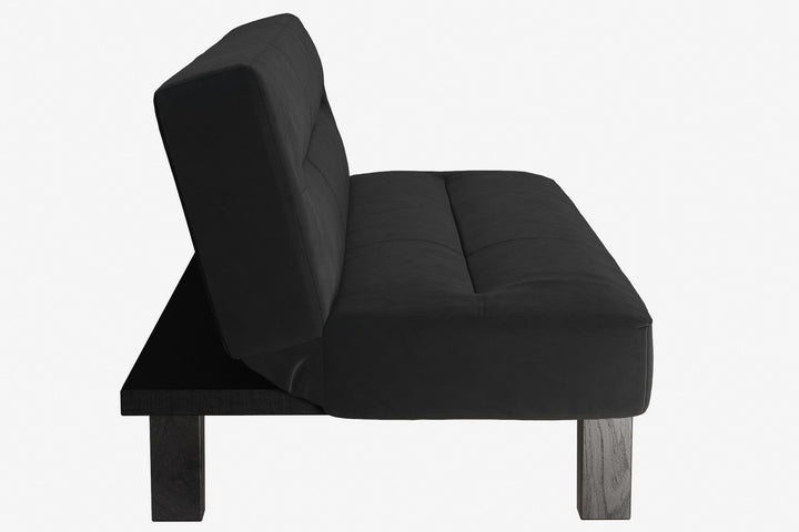 Convertible futon with adjustable backrest - Black
