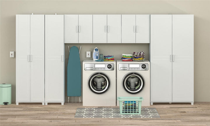 24 inch wide closed storage cabinet - White