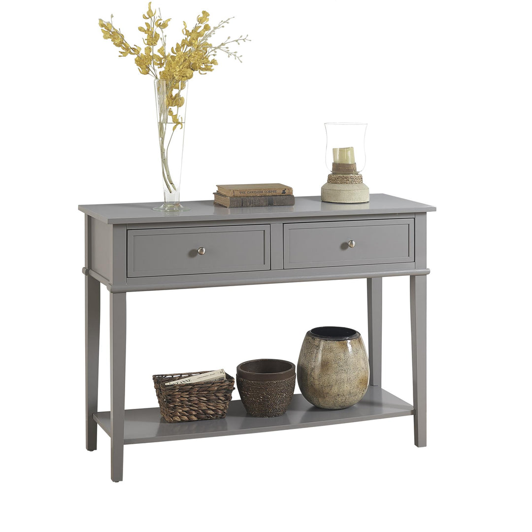 2 drawer Franklin console -  Gray