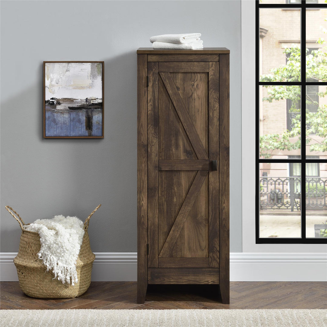 tall storage cabinets with doors and shelves -  Rustic