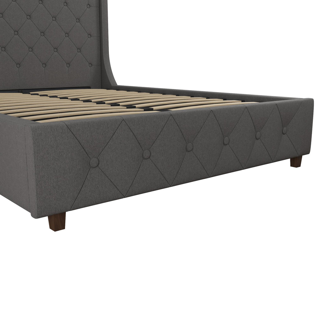 Mercer Upholstered Bed - Grey Linen - Queen