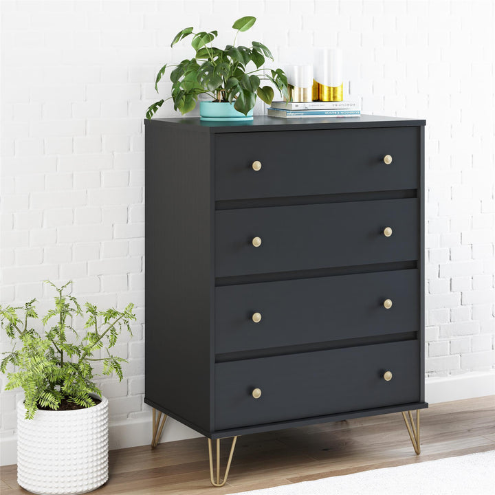 Owen 4 Drawer Dresser - Black