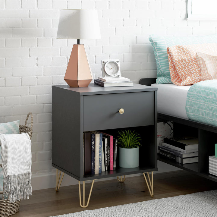 Owen Design Modern Nightstand -  Black