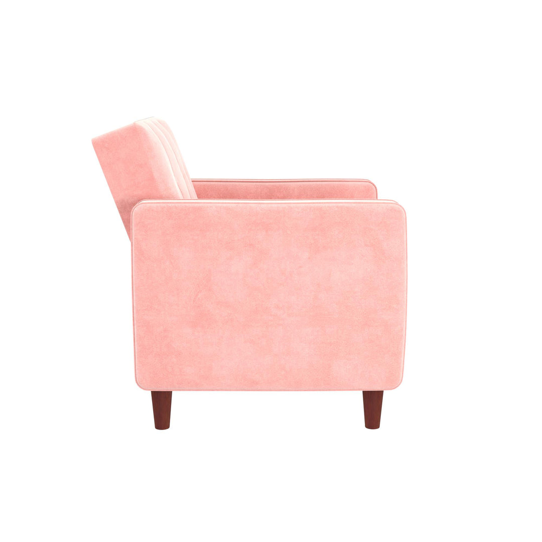 Pin Tufted Chair with Vertical Stitching -  Pink