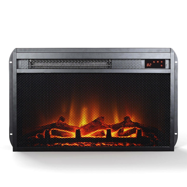 Electric Fireplace Insert with Mesh Front 23 Inch x 14 Inch  -  Black