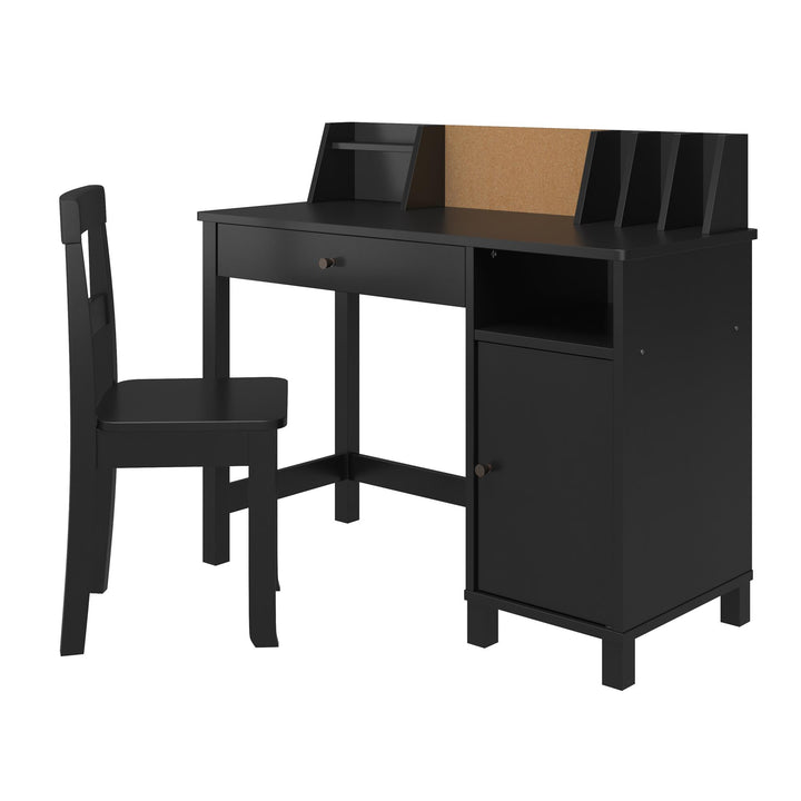 child desk with hutch - Black
