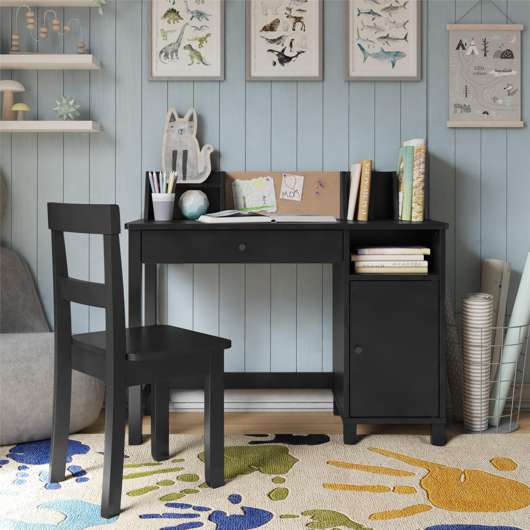 kids desk with hutch - Black
