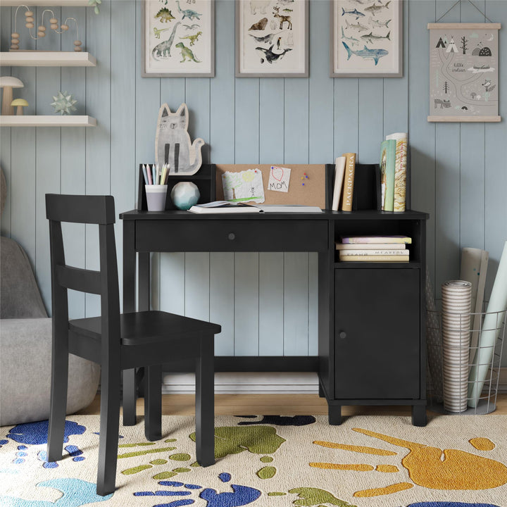 kids desk with hutch - Black