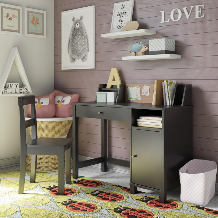 childrens desk and hutch - Black