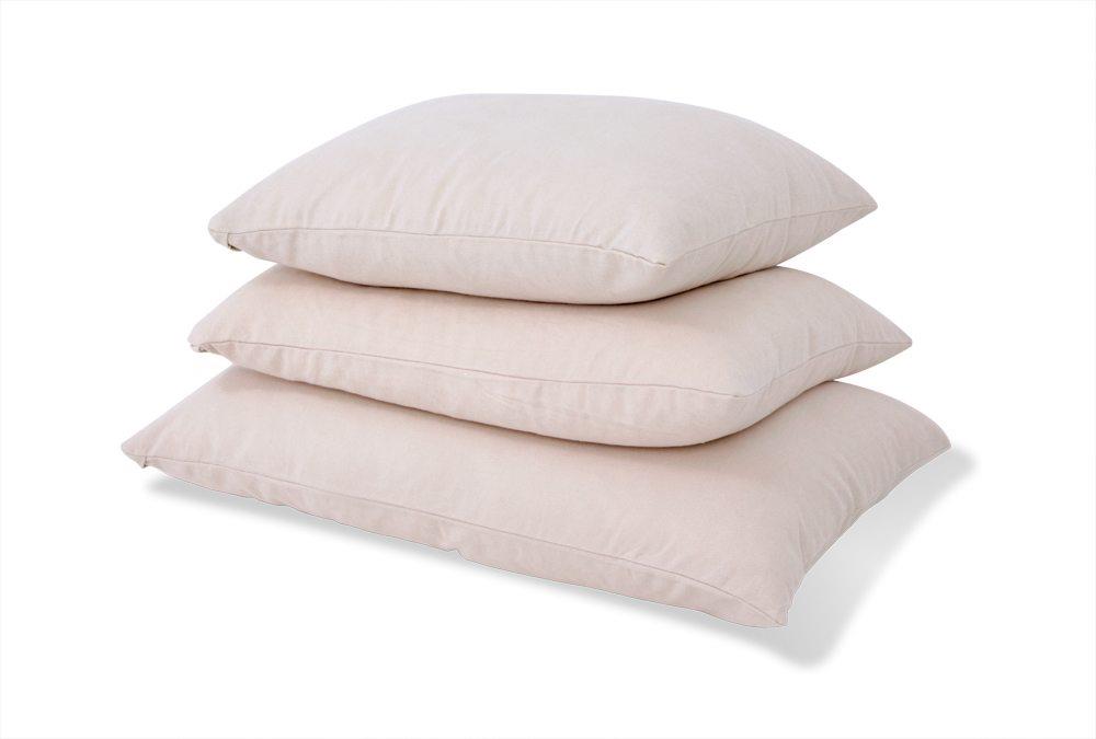 Organic Wool Pillow with Cotton Pillow Case - Off White - Full