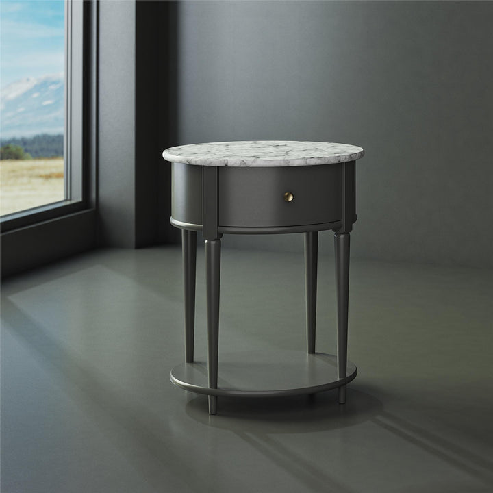 End table with rounded design -  Graphite