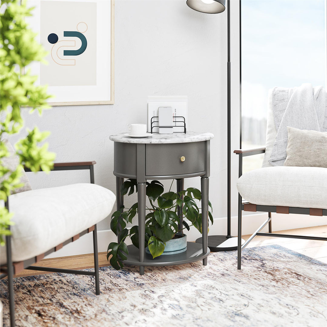 Aurora end table with drawer -  Graphite