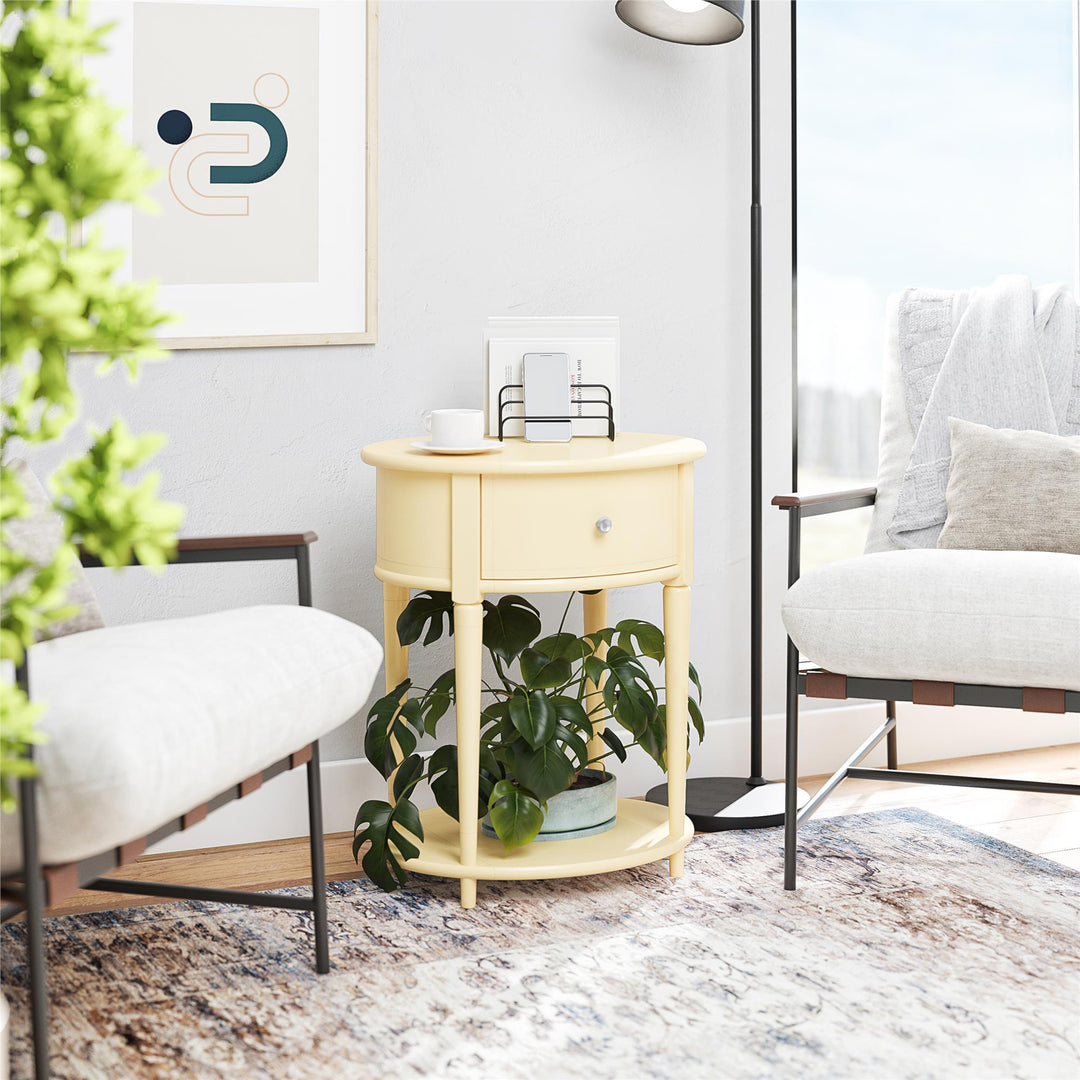 End table with bottom shelf -  Yellow